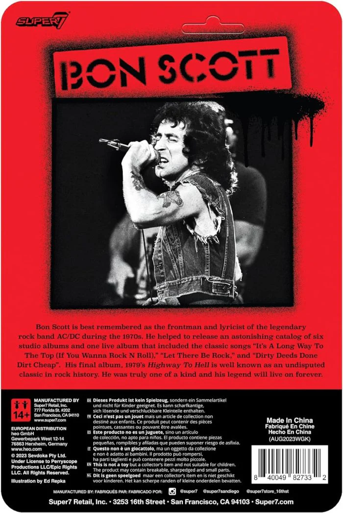 ACDC - Bon Scott (Wave 1) 3.75 inch Super7 ReAction Figure - Image 2