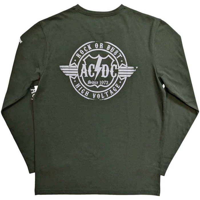 ACDC - High Voltage Green Long Sleeve Shirt - 100% Official Merchandise - Image 3