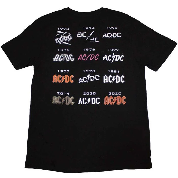 ACDC - Logo History 50th Anniversary Black Shirt - 100% Official Merchandise - Image 3