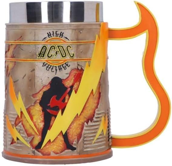 ACDC - Tankard High Voltage - Pint (560ml) 14.5cm high quality resin cast w. removable stainless steel insert - Image 2