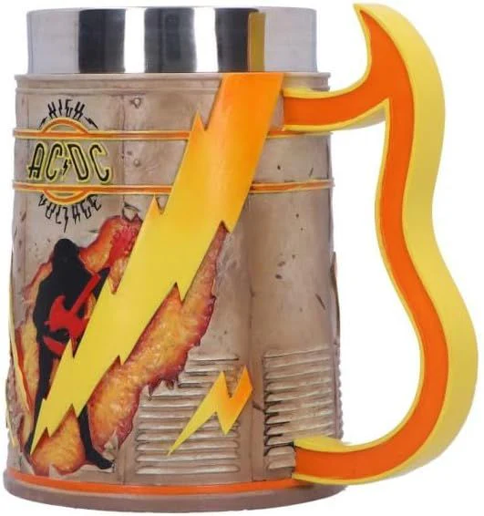 ACDC - Tankard High Voltage - Pint (560ml) 14.5cm high quality resin cast w. removable stainless steel insert - Image 4