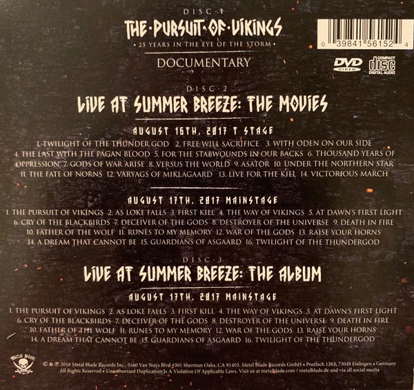 Amon Amarth - Pursuit Of Vikings, The (1CD/2DVD) - CD - New - Image 2