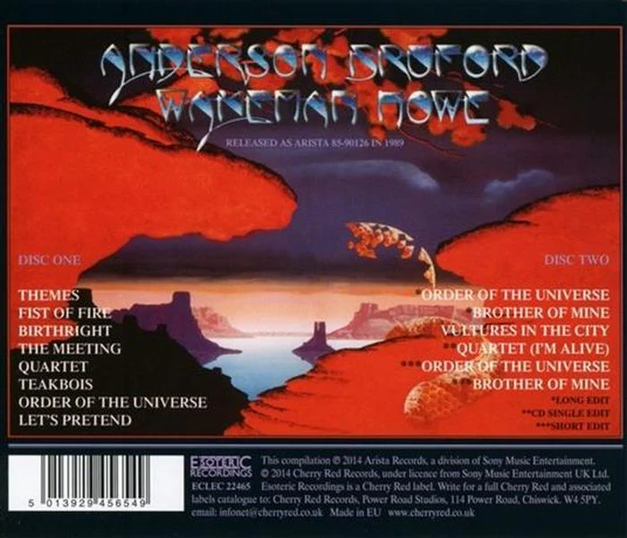 Anderson, Bruford, Wakeman, Howe - Anderson, Bruford, Wakeman, Howe (2014 2CD reissue) - CD - New - Image 2