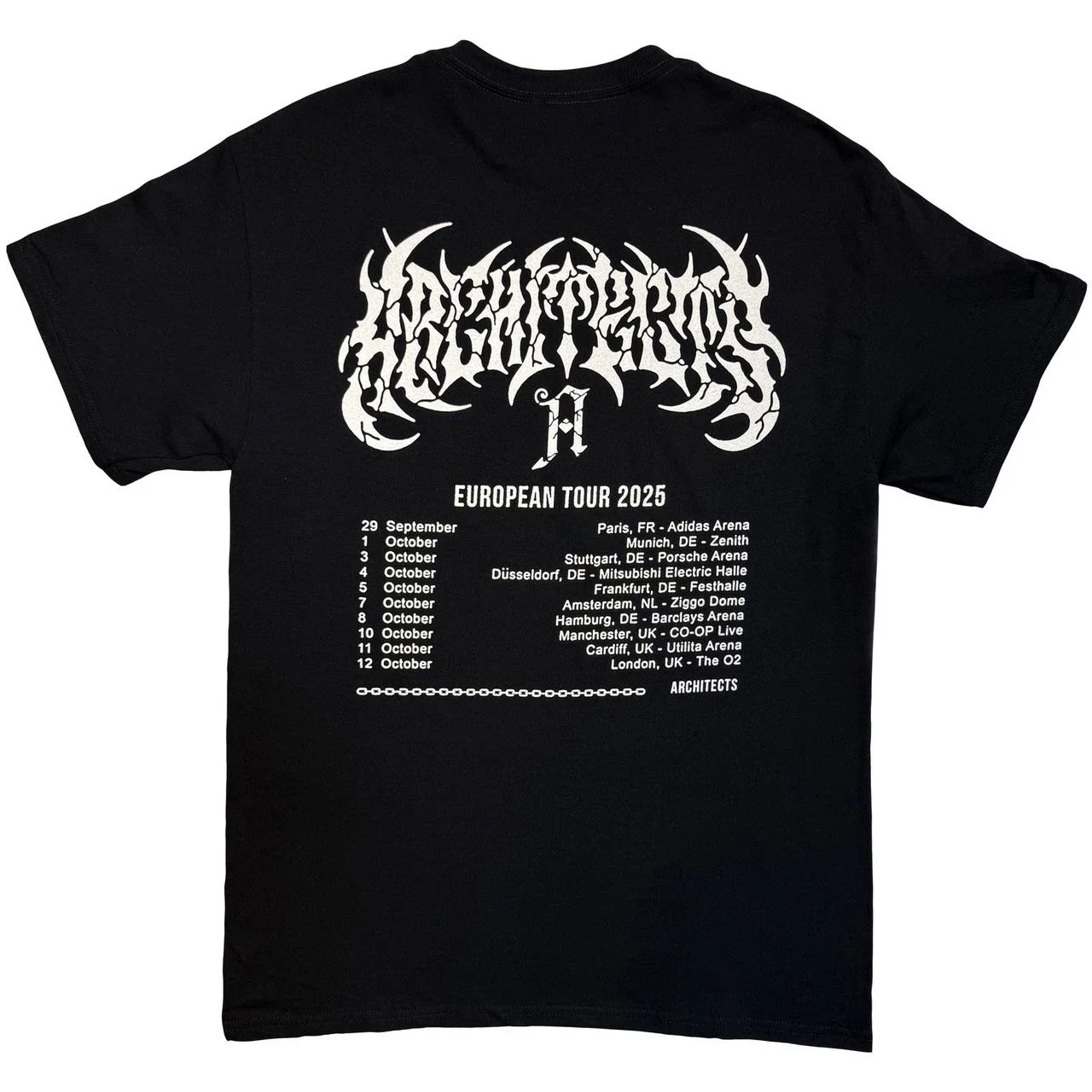 Architects - Skeleton EU Tour 2025 Black Shirt - 100% Official Merchandise - Image 3