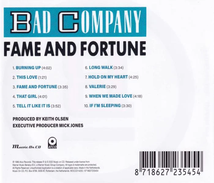 Bad Company - Fame And Fortune (2022 reissue) - CD - New - Image 2