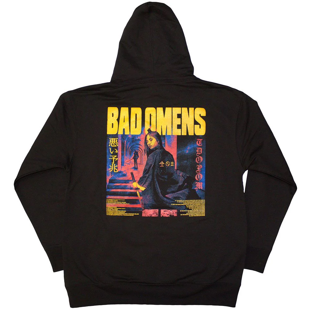 Bad Omens - Pullover Black Hoodie (Samurai Woman) - 100% Official Merchandise - Image 3