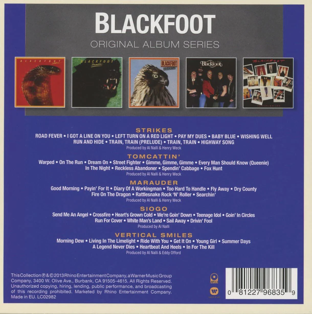 Blackfoot - Original Album Series (Strikes/Tomcattin'/Marauder/Siogo/Vertical Smiles) (5CD) - CD - New - Image 2