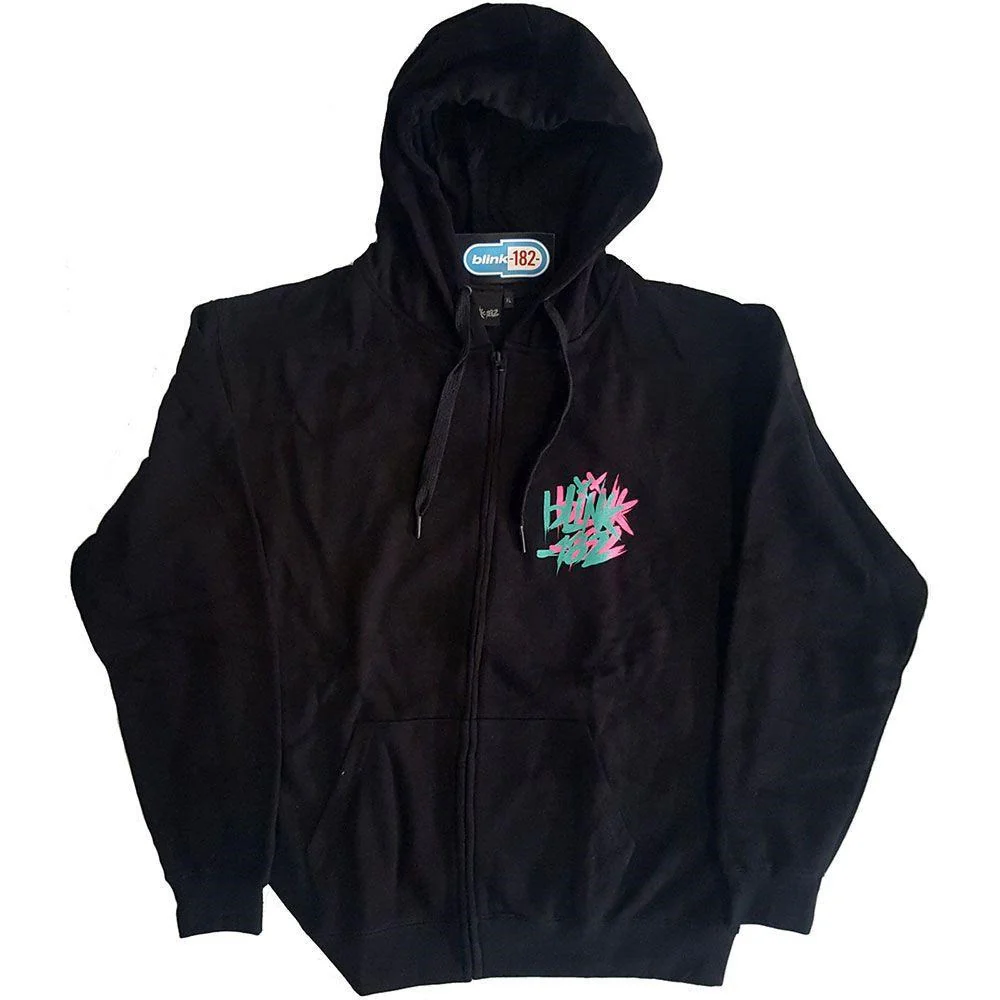 Blink 182 - Zip Black Hoodie (Double Six Arrow Smiley) - 100% Official Merchandise - Image 2