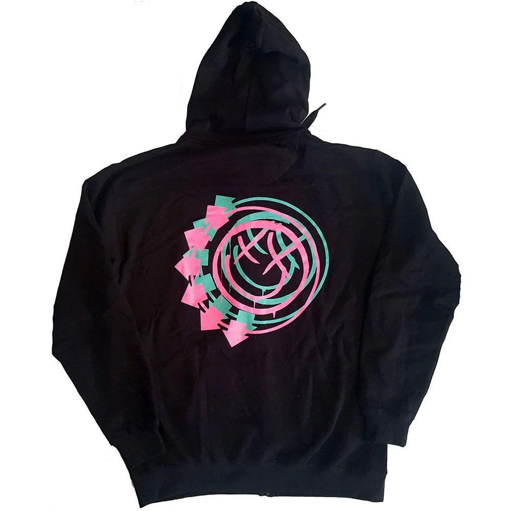 Blink 182 - Zip Black Hoodie (Double Six Arrow Smiley) - 100% Official Merchandise - Image 3