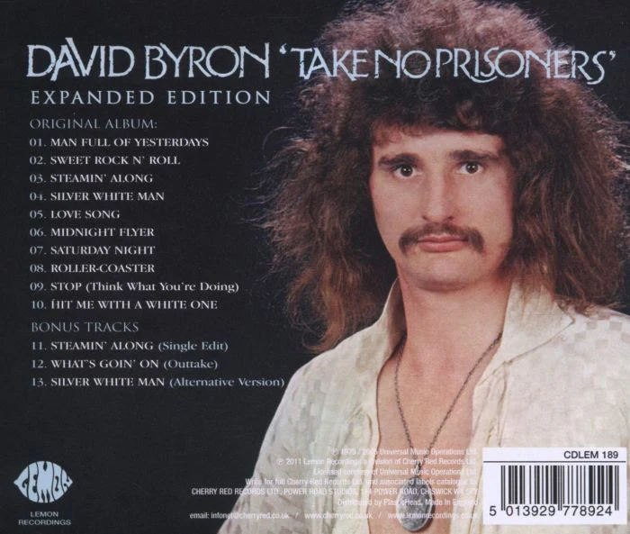 Byron, David - Take No Prisoners (2011 Expanded Ed. with 3 bonus tracks) - CD - New - Image 2