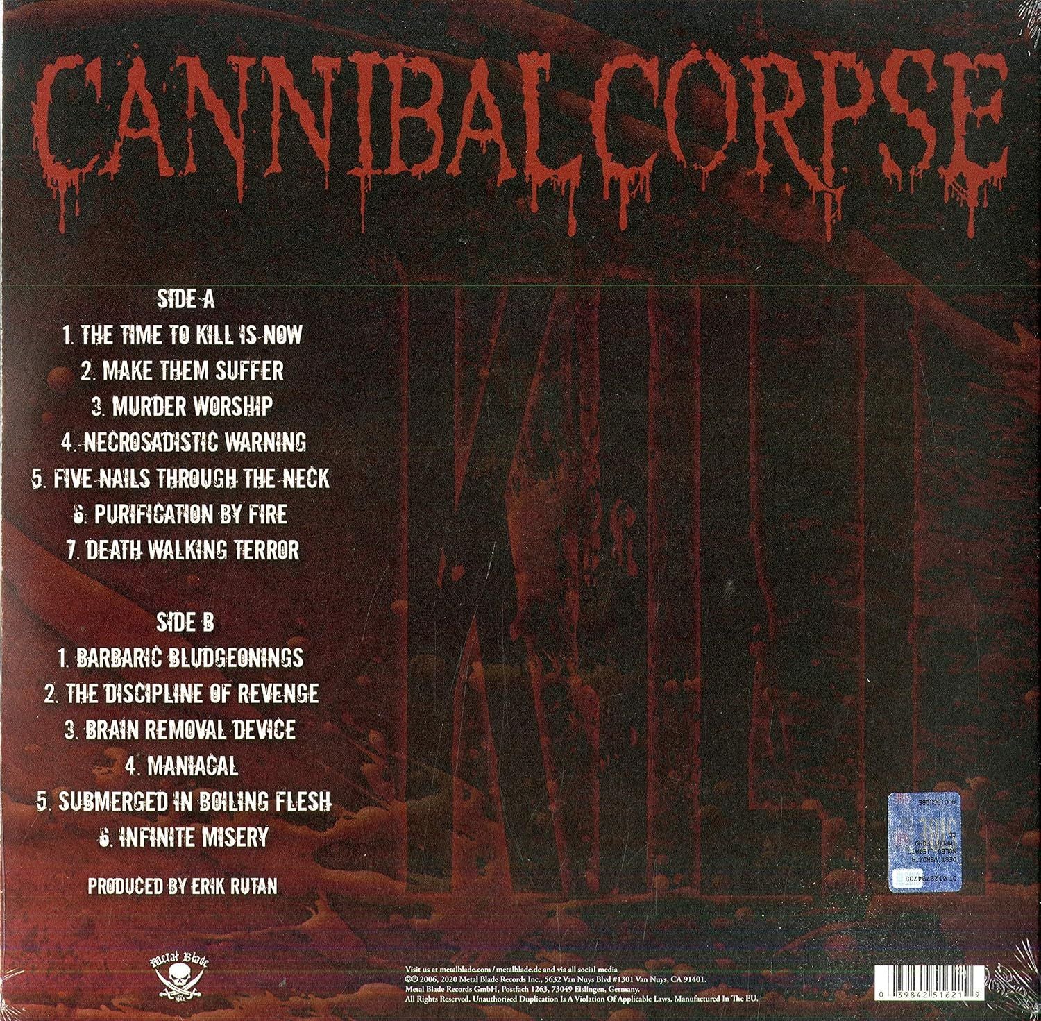 Cannibal Corpse - Kill (2020 180g reissue with poster) - Vinyl - New - Image 2