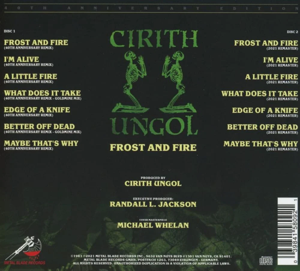 Cirith Ungol - Frost And Fire (40th Anniversary 2CD remastered/remixed reissue) - CD - New - Image 2