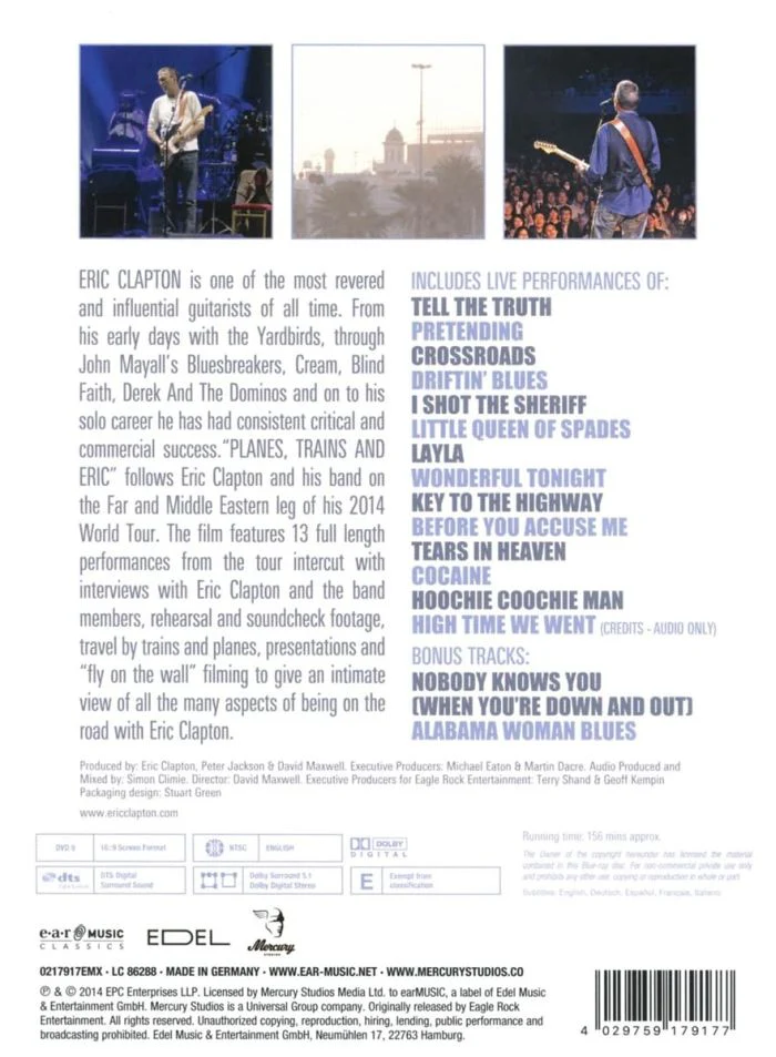 Clapton, Eric - Planes, Trains, And Eric (2022 Deluxe Ed. digipak reissue) (R0) - DVD - Music - Image 2