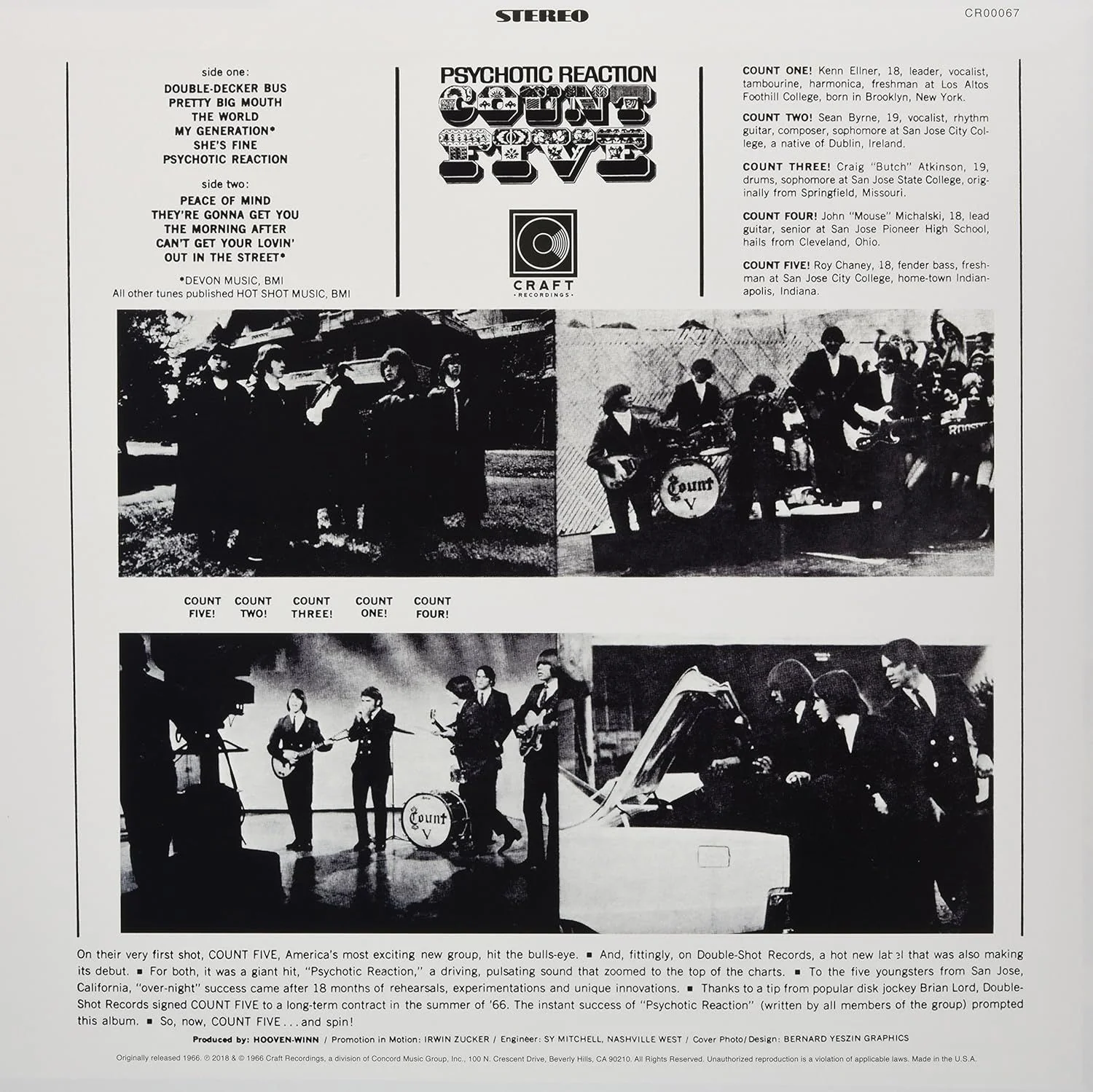 Count Five - Psychotic Reaction (2018 180g remastered reissue) - Vinyl - New - Image 2