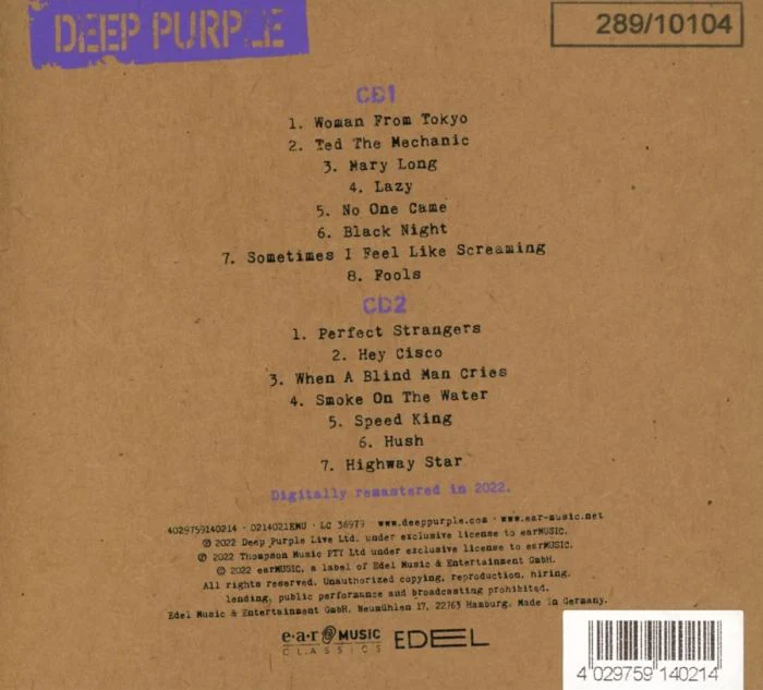 Deep Purple - Live In Hong Kong 2001 (Ltd. Ed. 2CD - numbered ed. of 10,104) - CD - New - Image 2