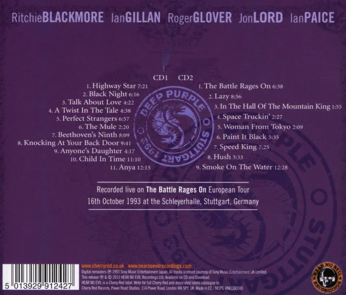 Deep Purple - Live In Stuttgart 1993 (2013 2CD remastered reissue) - CD - New - Image 2