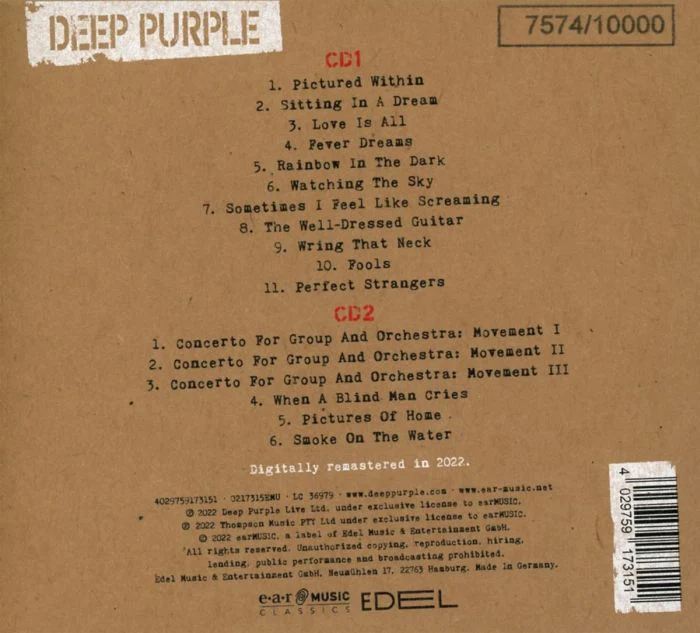 Deep Purple - Live In Tokyo 2001 (Ltd. Ed. 2CD - numbered ed. of 10,000) - CD - New - Image 2