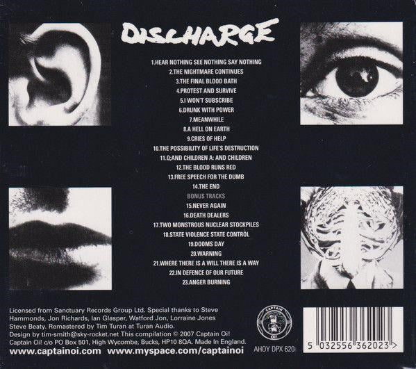 Discharge - Hear Nothing See Nothing Say Nothing (digi.) - CD - New - Image 2