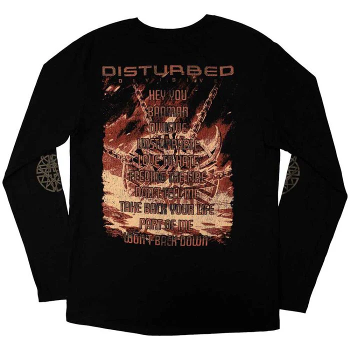 Disturbed - Divisive Black Long Sleeve Shirt - 100% Official Merchandise - Image 3