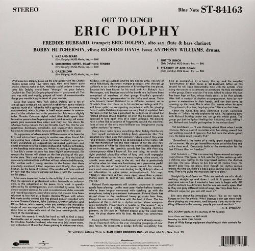 Dolphy, Eric - Out To Lunch! (2021 180g remastered reissue) - Vinyl - New - Image 2