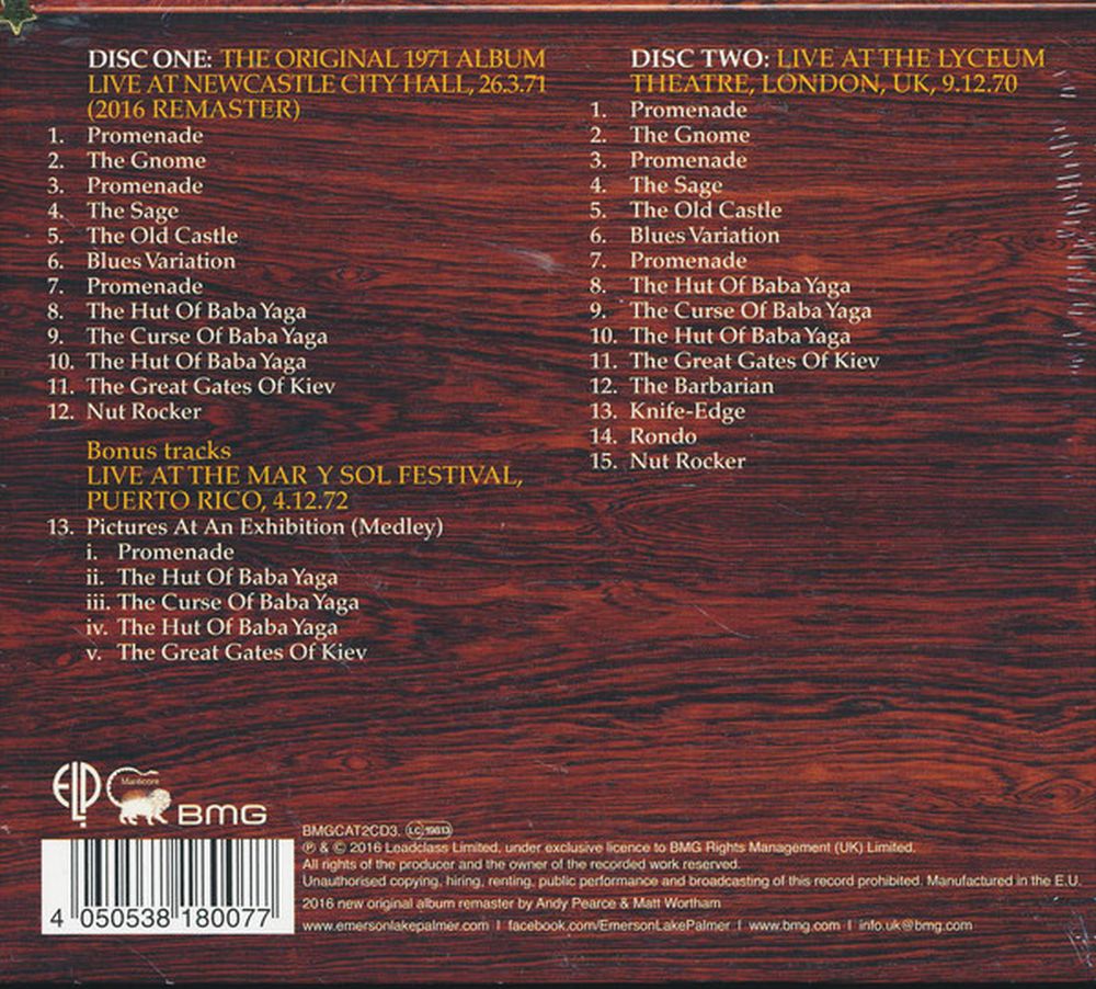 Emerson Lake And Palmer - Pictures At An Exhibition (2016 Deluxe Ed. 2CD) - CD - New - Image 2