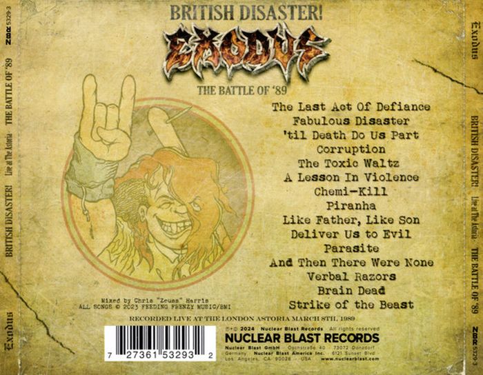 Exodus - British Disaster! The Battle Of '89: Live At The Astoria (U.S.) - CD - New - Image 2