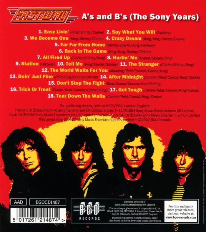 Fastway - A's And B's (The Sony Years) - CD - New - Image 2