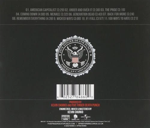 Five Finger Death Punch - American Capitalist (2018 reissue with 4 bonus remixes) - CD - New - Image 2