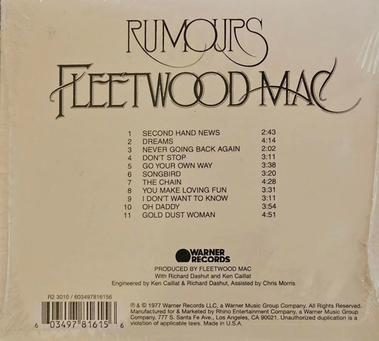Fleetwood Mac - Rumours (2025 digipak reissue) - CD - New - Image 2