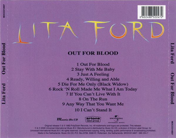 Ford, Lita - Out For Blood (2026 reissue) - CD - New - Image 2