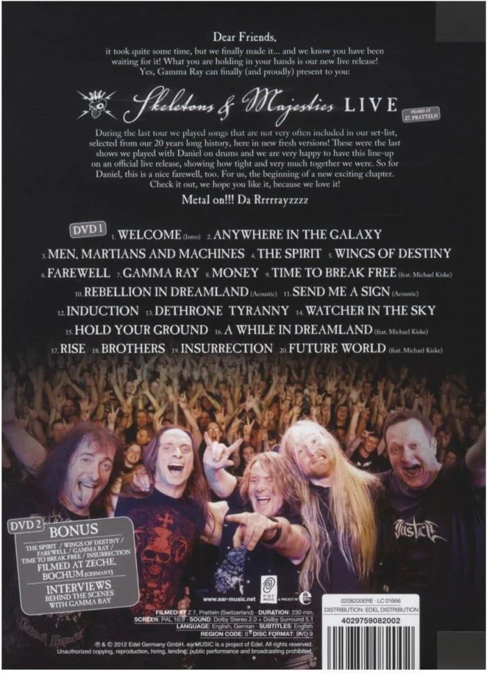 Gamma Ray - Skeletons & Majesties Live (2DVD) (R0) - DVD - Music - Image 2