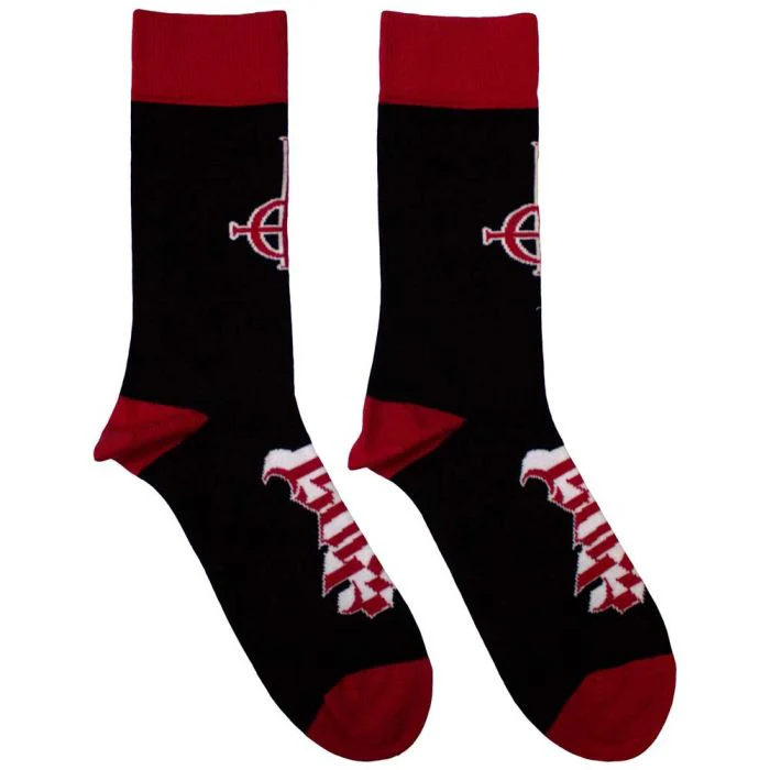 Ghost - Black Crew Socks (Fits Sizes 7 to 11) - Grucifix & Logo - Image 2