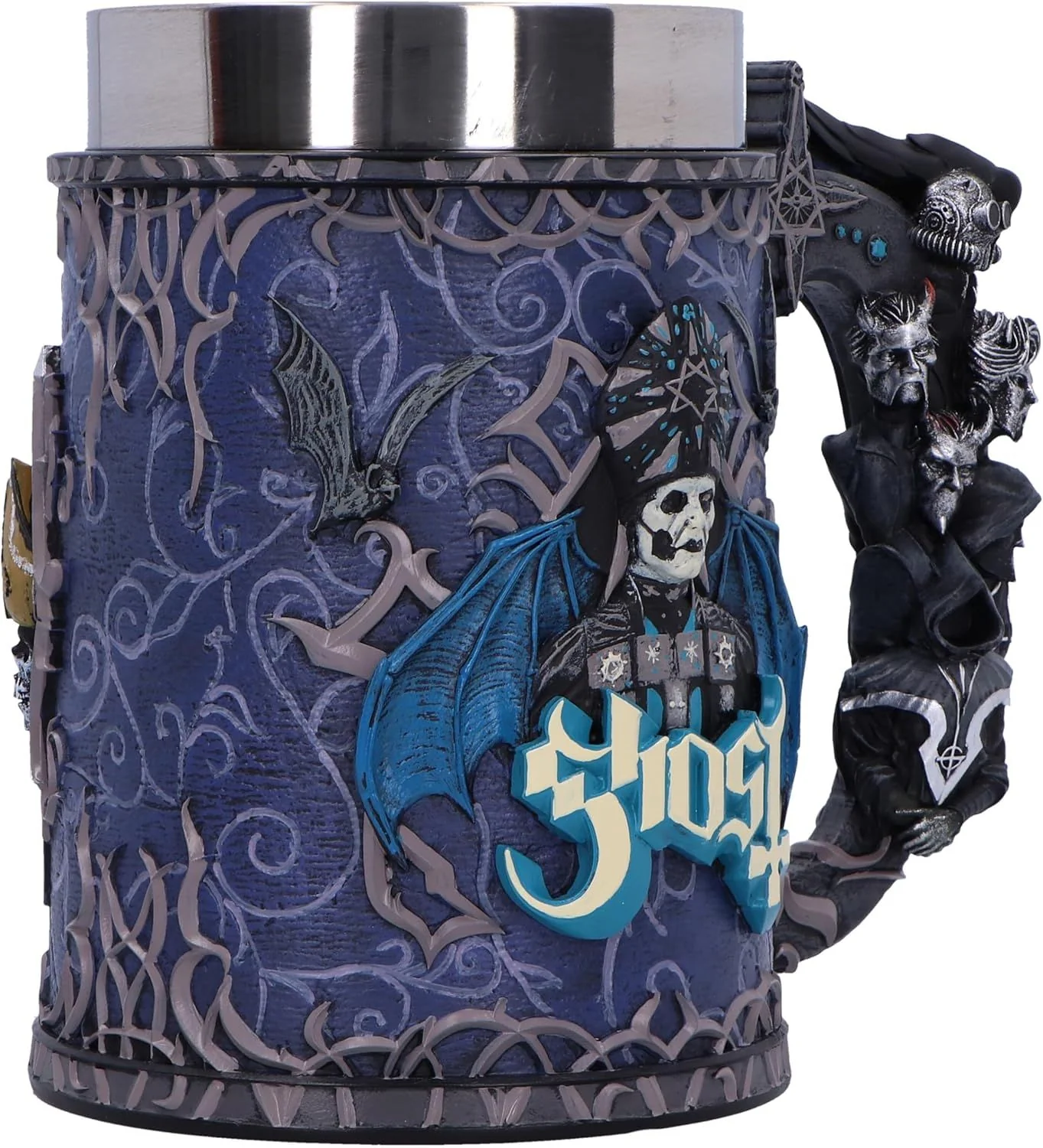 Ghost - Tankard Papa Evolution - Pint (560ml) 14.5cm high quality resin cast w. removable stainless steel insert - Image 4