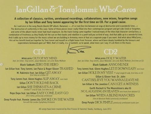 Gillan, Ian And Tony Iommi (Who Cares) - Who Cares (2CD) - CD - New - Image 2