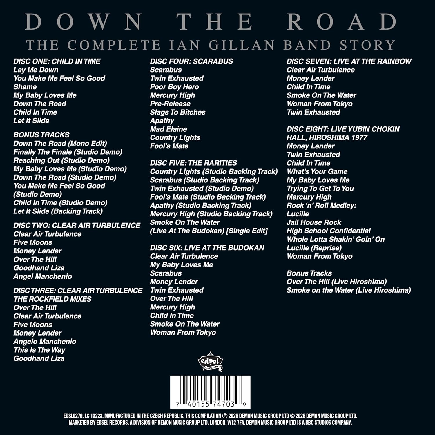 Gillan, Ian Band - Down The Road: The Complete Ian Gillan Band Story (8CD Box Set) - CD - New - Image 2