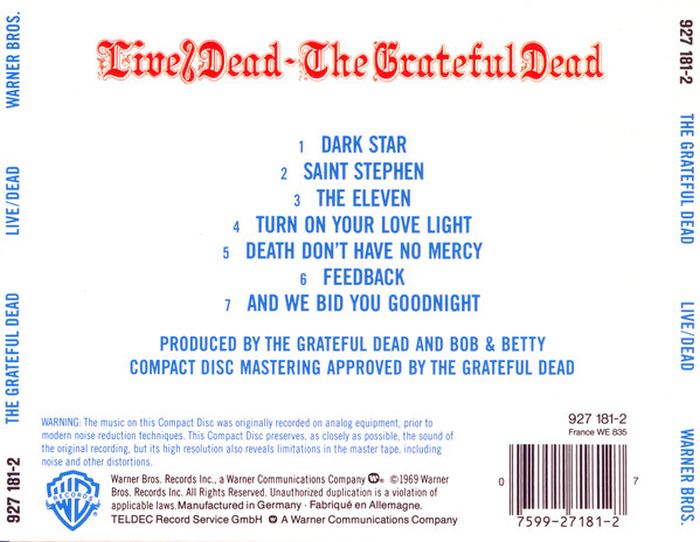 Grateful Dead - Live/Dead - CD - New - Image 2
