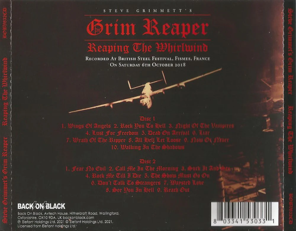Grim Reaper - Reaping The Whirlwind (live) (2CD) - CD - New - Image 2