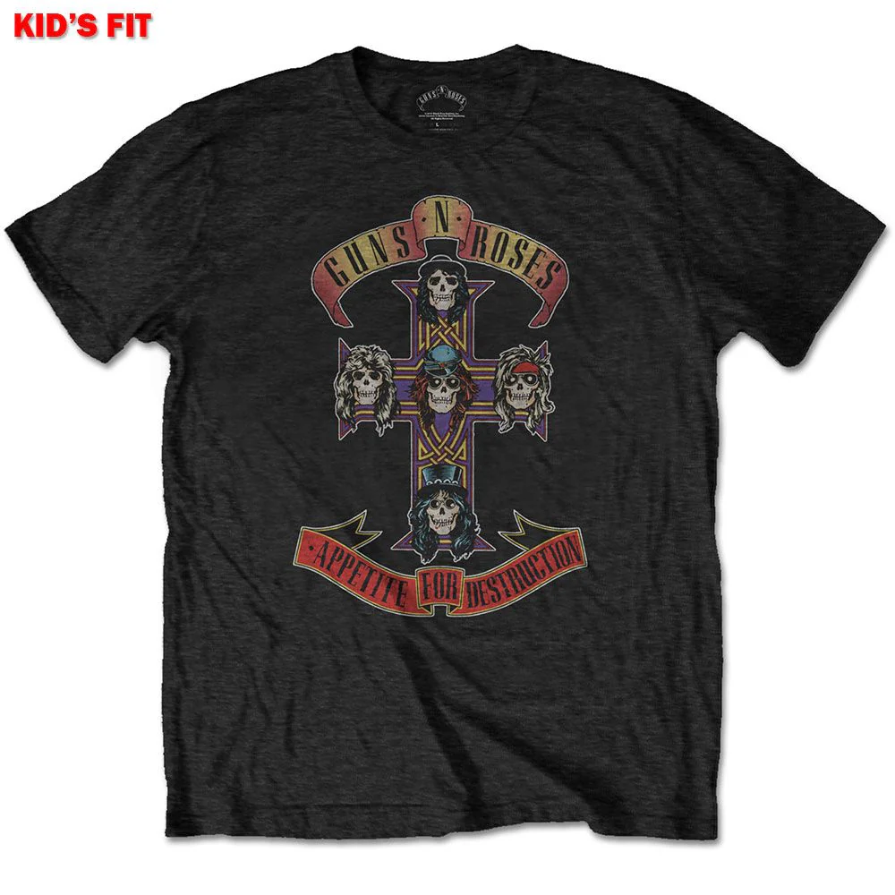 Guns N Roses - Appetite For Destruction Toddler and Youth Black Shirt - 100% Official Merchandise