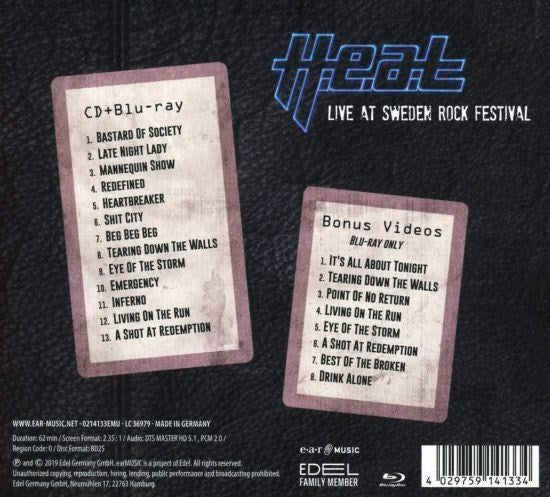 H.E.A.T - Live At Sweden Rock Festival (CD/Blu-Ray) (RA/B/C) - CD - New - Image 2
