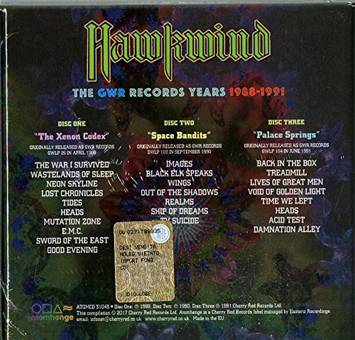 Hawkwind - GWR Records Years 1988-1991, The (The Xenon Codex/Space Bandits/Palace Springs) (3CD Box Set) - CD - New - Image 2