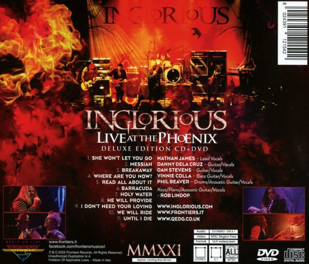 Inglorious - Live At The Phoenix MMXXI (Deluxe Ed. CD/DVD) (R0) - CD - New - Image 2