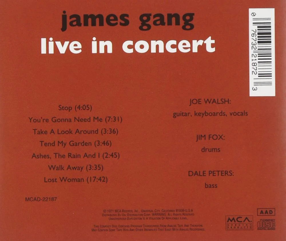 James Gang - Live In Concert - CD - New - Image 2