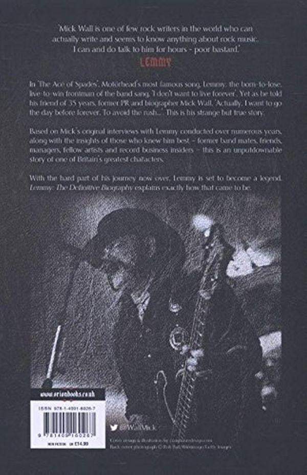 Kilmister, Lemmy - Wall, Mick - Lemmy: The Definitive Biography (PB) - Book - New - Image 2