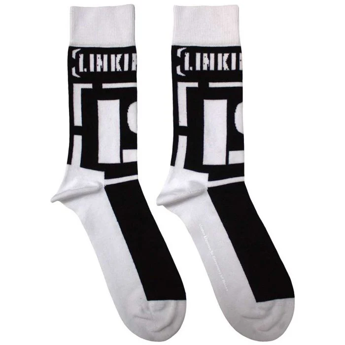 Linkin Park - White Crew Socks (Fits Sizes 7 to 11) - Brackets Logo - Image 2