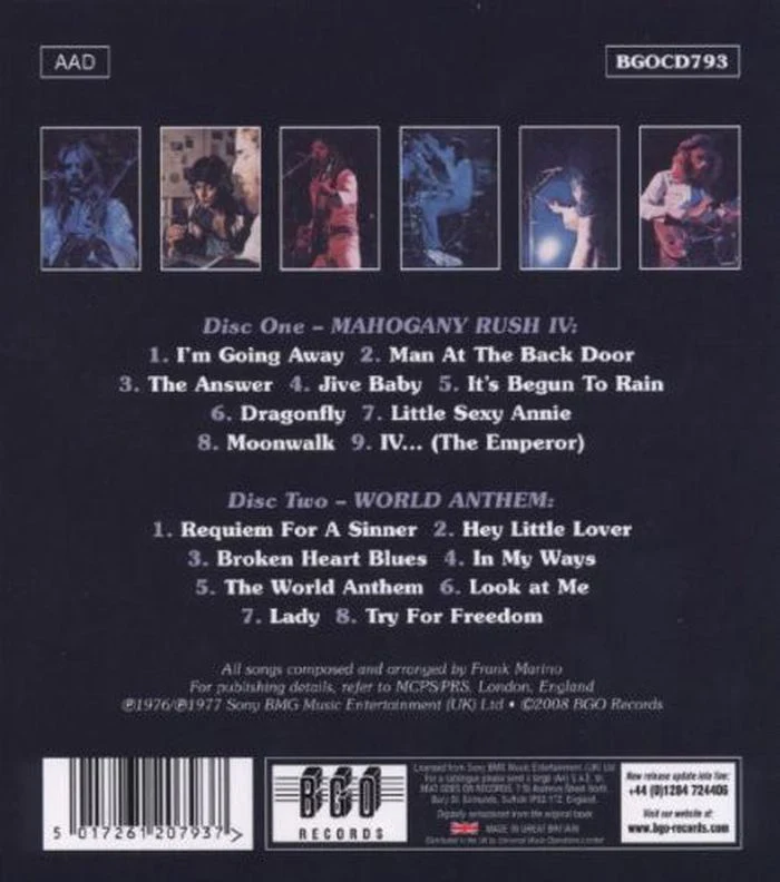 Marino, Frank And Mahogany Rush - Mahogany Rush IV/World Anthem (2008 2CD rem. reissue) - CD - New - Image 2