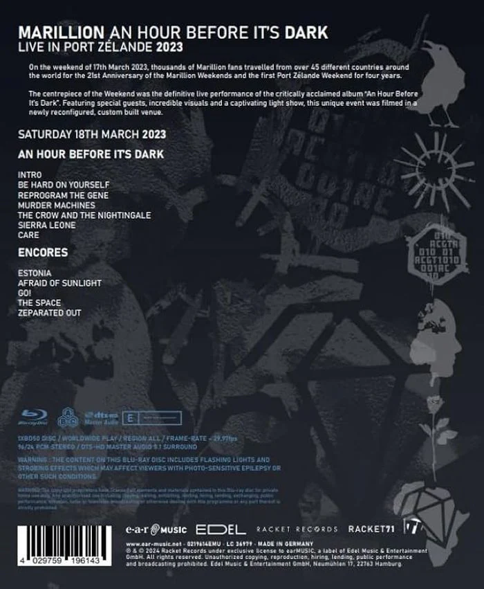Marillion - Hour Before It's Dark, An: Live In Port Zelande 2023) (RA/B/C) - Blu-Ray - Music - Image 2
