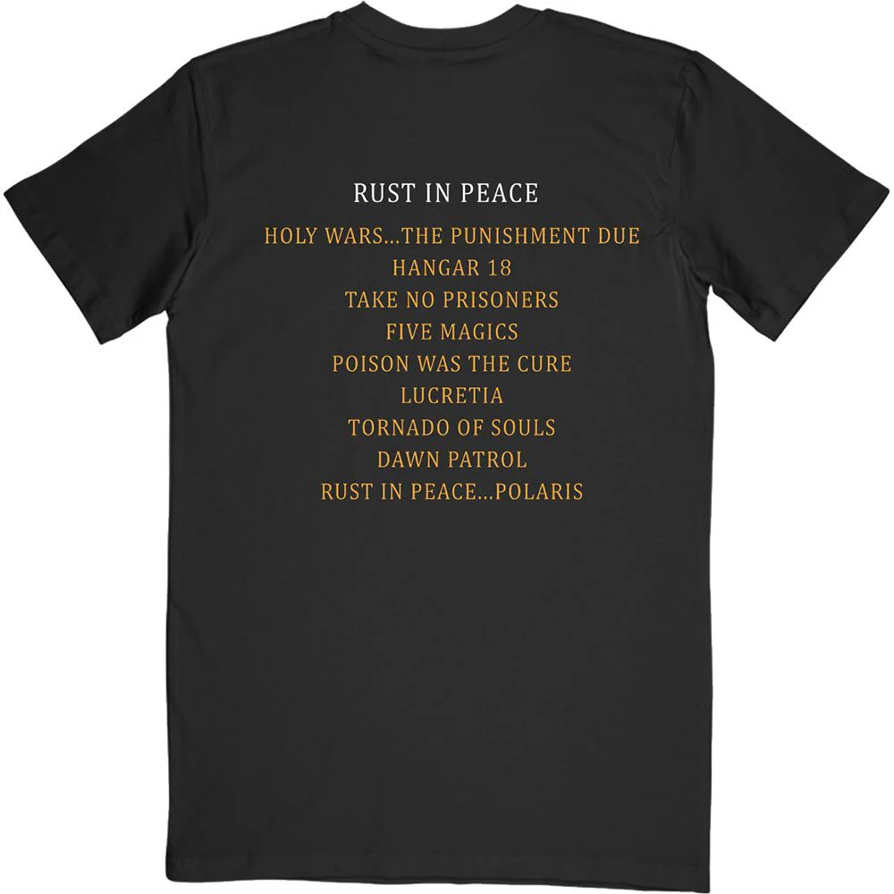 Megadeth - Rust In Peace Tracklist Black Shirt - 100% Official Merchandise - Image 3