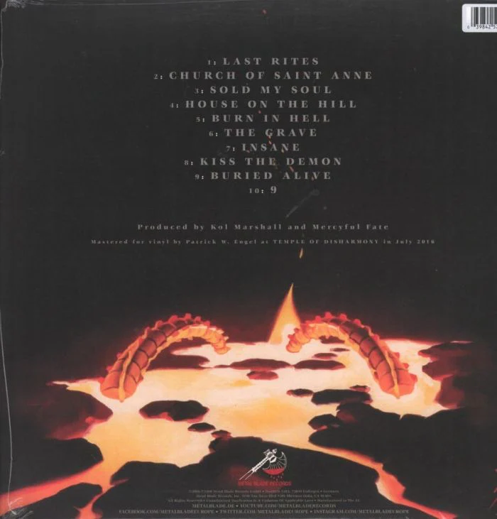 Mercyful Fate - 9 (2023 Yellow Ochre with Blue Swirls vinyl reissue with poster) - Vinyl - New - Image 2