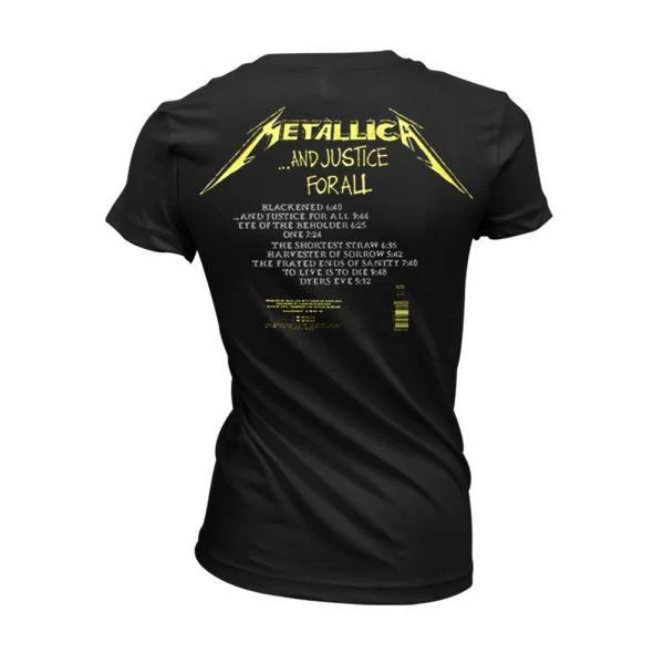 Metallica - And Justice For All Tracks Womens Fitted Black Shirt - 100% Official Merchandise - Image 2
