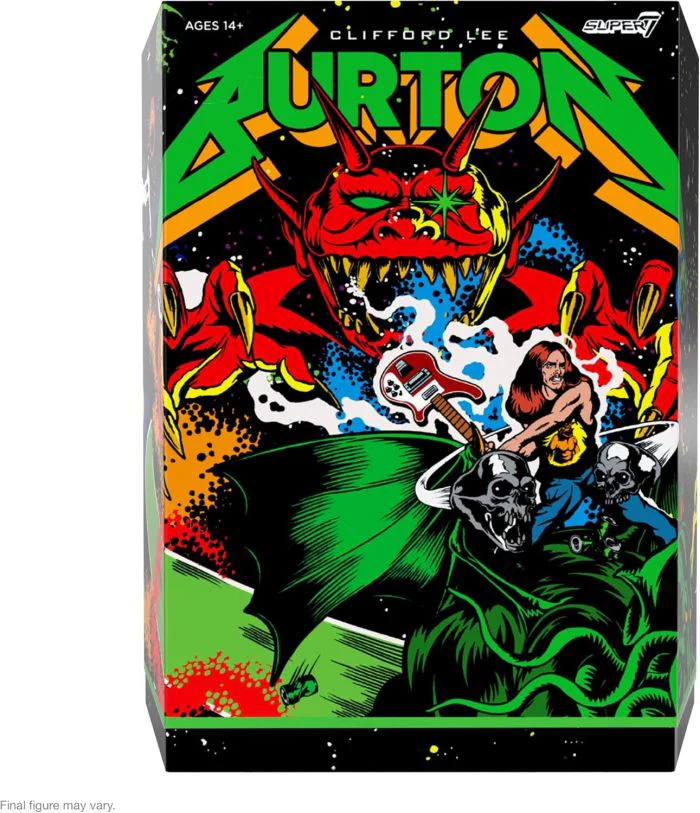 Metallica - Cliff Burton (Wave 2 - Superhero Poster) ULTIMATES! 7 inch Super7 ReAction Figure - Image 2